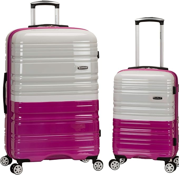 Rockland Melbourne Hardside Luggage 2 Piece set (20" and 28") Two Tone White Main image