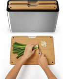 Joseph Joseph Folio Premium 3-Piece Cutting Board Set, Slimline Case for Organized Kitchen Storage, Large, Stainless Steel and Bamboo