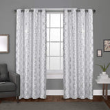 Exclusive Home Curtains Exclusive Home Modo Metallic Geometric Grommet Top Curtain Panel Pair, 54x84, Winter White, 2 Count