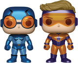 Funko FU24857 POP! Heroes: DC Beetle and Booster Vinyl Play Figure, Metallic Gold, Metallic Blue (Pack of 2)