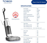 Tineco Floor One S5 Steam - Wet & Dry Vacuum, Corded, 0.75L Clean Water Tank Capacity, Self Cleaning Dual Tank System, Voice Prompt Enabled, LED Screen Display