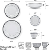 Mikasa Platinum Crown Cobalt 40 Piece Dinnerware Set Service For 8