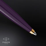 Parker 51 Ballpoint Pen | Deluxe Plum Barrel with Gold Trim | Medium 18k Gold Point (No Ink Refill)