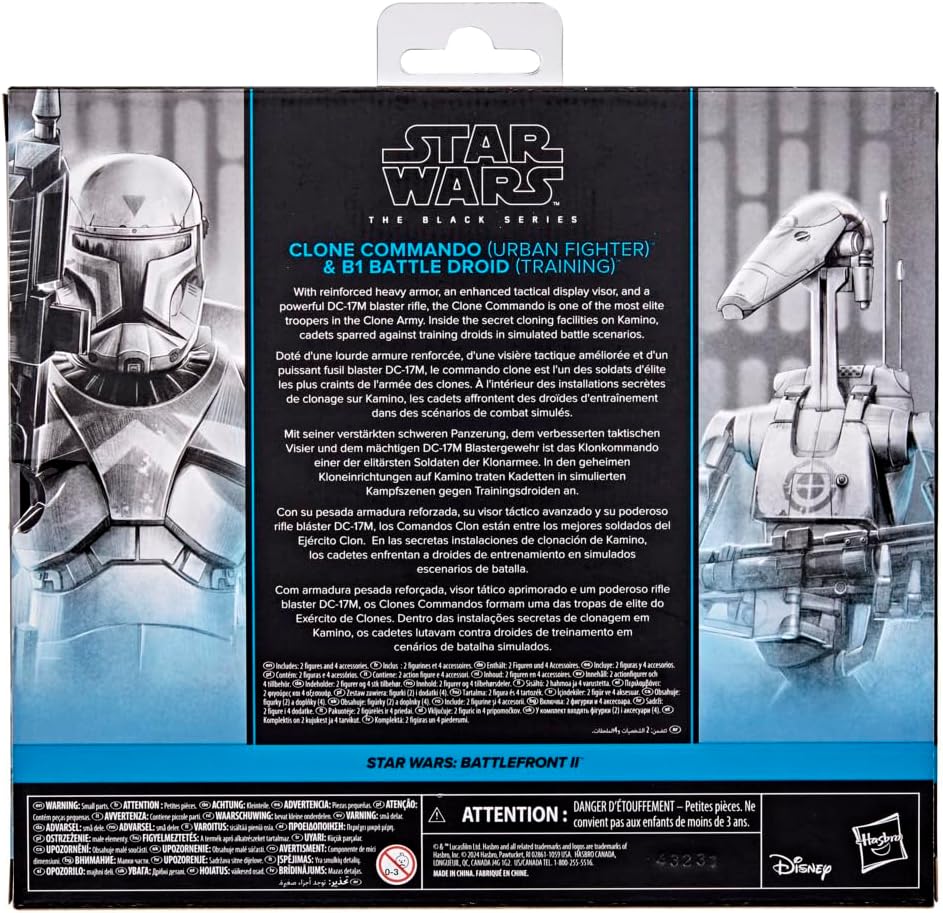 Star Wars The Black Series Clone Commando Urban Fighter And B1 Battle Droid Training Star Wars Battlefront II 6 Inch Action Figures