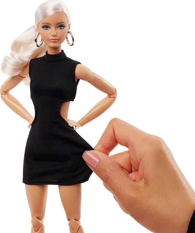 Barbie Basics Model 02 Collector Doll with Blonde Hair, Black Mini Dress & Gladiator Boots