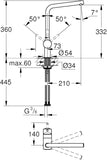 GROHE SingleLever Basin Mixer Minta 31375 LSpout Chrome 31375000