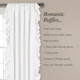 Lush Decor Reyna Ruffle Window Curtain Panel Set Pair 54in W X 84in L White