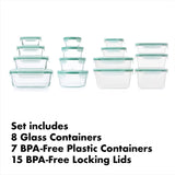 OXO Good Grips 30 Piece Smart Seal Glass and Plastic Container Set