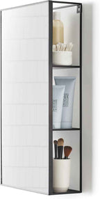 Umbra Cubiko Mirror and Storage Unit, Black, 1009654-040
