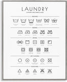 Stupell Industries Laundry Cleaning Symbols Minimal Design Gray Framed Giclee Art Design by Martina Pavlova, 24 x 30