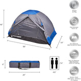 Wakeman Outdoors, 2 Person Backpacking Tent with Waterproof Floor, Rain Fly, Taped Seams and Carry Bag