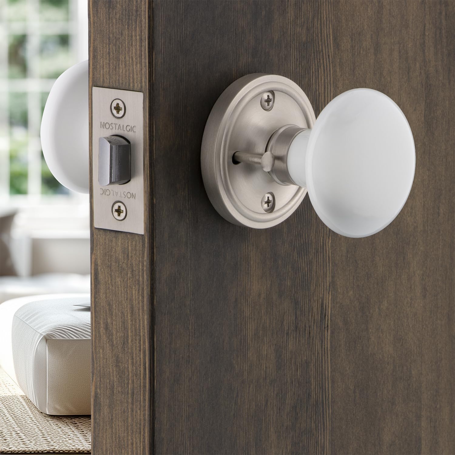 Nostalgic Warehouse Classic Rosette White Porcelain Round Door Knob Secondary image