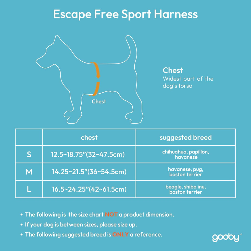 Gooby Escape Free Sport Harness Pink Medium