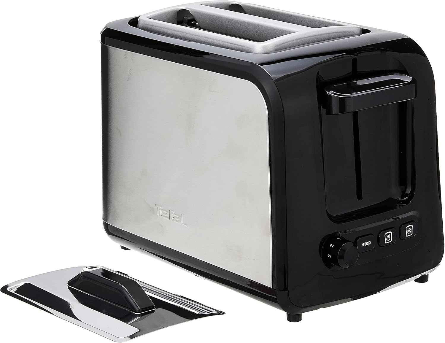 Tefal Express TT410D - Toaster, 850W, 3 easy-to-use functions, 7 browning levels, Stainless Steel and Black Main image