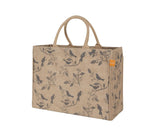 KAF Home Jute Market Tote Bag with Birds Print