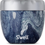 S'well Eats Stainless Steel Food Bowls, 21.5oz, Azurite Marble, Triple-Layered Vacuum-Insulated Containers Keeps Food Cold for 11 Hours and Hot for 7 hours, Condensation Free, BPA Free