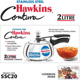 Hawkins SSC20 stainless steel pressure cooker, Silver 2 Liter