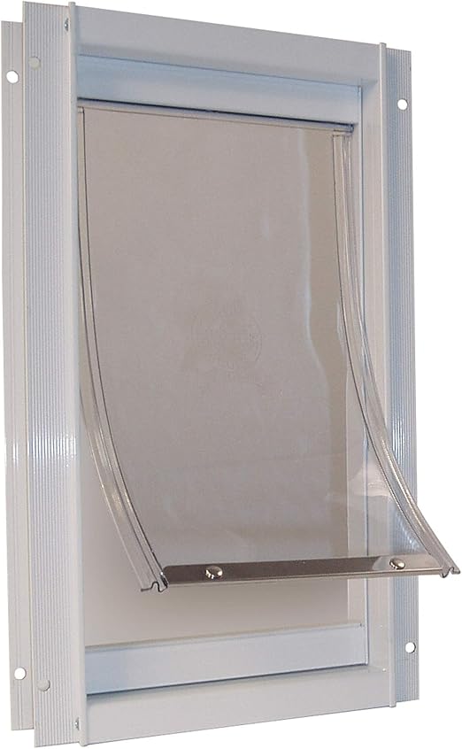 Ideal Pet Products Deluxe Aluminum Pet Door with Telescoping Frame, Medium, 7" x 11.25" Flap Size, White