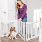 Primetime Petz 360 Configurable Freestanding Dog Gate With Door For Home Size 24 White