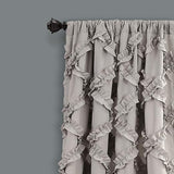 Lush Decor, Gray Ruffle Diamond Curtains Textured Window Panel Set for Living, Dining Room, Bedroom (Pair), 84” x 54, 2 Count