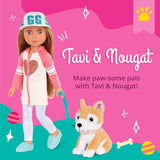 Glitter Girls 14” DOLL TAVI, BROWN HAIR W/PET DOG NOUGAT