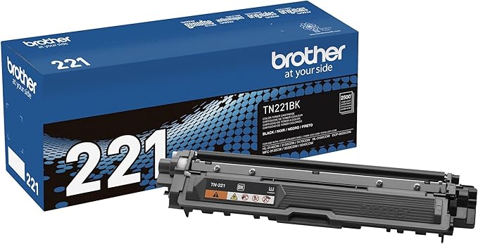 Brother Genuine Standard Yield Toner Cartridge, TN221BK, Replacement Black Toner Main image