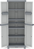 1002566 WaveBase 2700 Outdoor/Indoor Cabinet/Cupboard (Two Door Storage Cabinet with 4 Adjustable Shelves Grey