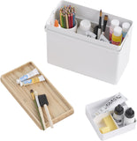 Yamazaki Home First Aid Box Three Tiered Medical Supplies Metal Organizer With Multicompartment Storage