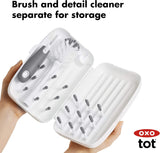 OXO TOT On-The-Go Drying Rack & Bottle Brush, Gray