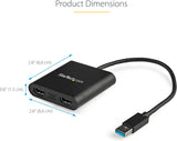 StarTech.com USB 3.0 To Dual HDMI Adapter Supports Windows Only Black USB32HD2