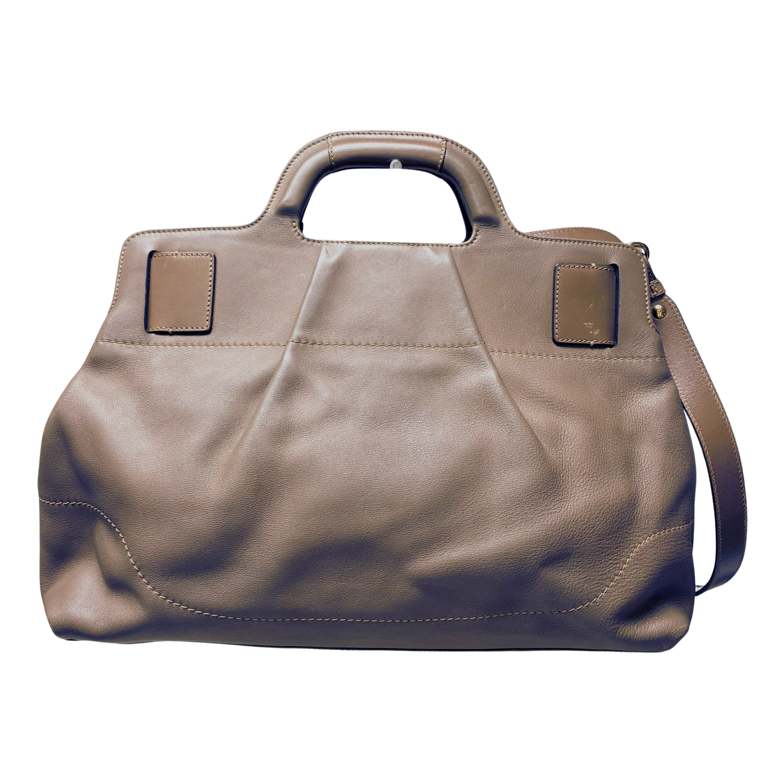 Salvatore Ferragamo Top Handle Bag Taupe Leather Large Secondary image