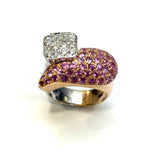 La Nouvelle Bague, 18KWG/RG Pink Sapphire & Diamond Ring