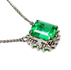 Platinum Emerald And Diamond Necklace 3.3G