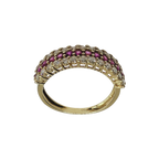 750YG Multi Row Ruby and Diamond Ring 2.3G