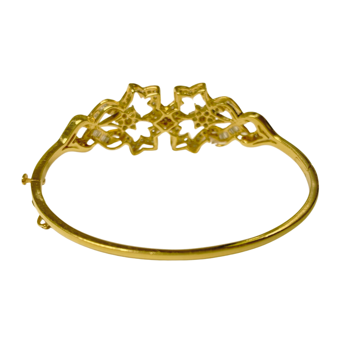 18KYG Diamond Studded Rigid Bangle Bracelet 16.0GM