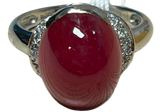 PT900 R1=11.27 Cabochon D10=0.121 9.8G Ruby Ring With Certificate
