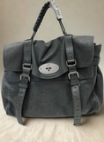 Mulberry Alexa Oversized Shiny Grey Shoulder Bag
