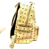 MCM Cream Visetos Studded Backpack