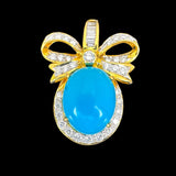 850 Yellow Gold Turquoise Diamond Pendant