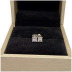 750 White Gold Princess Cut Natural Diamond Earring