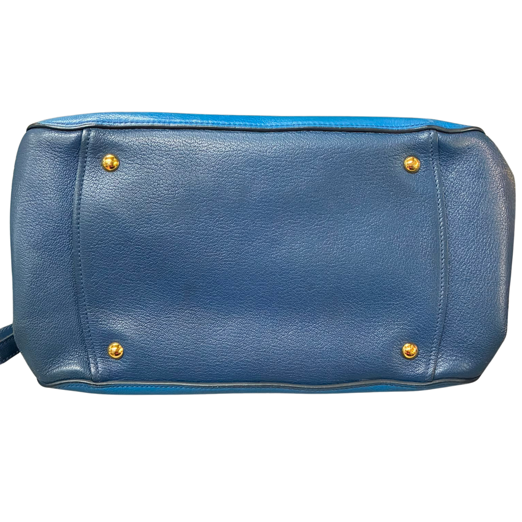 Miu Miu Madras Buckled Handles Leather Tote Bag