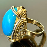 18KYG/PT900 Turquoise & Diamond Ring With Cert