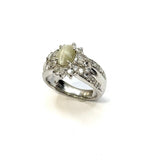 PT900 Chrysoberyl Cat's Eye & Diamond Ring