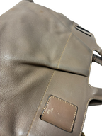 Salvatore Ferragamo Top Handle Bag Taupe Leather Large