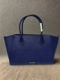 Samantha Thavasa Shoulder Bag Handbag 2way Blue Gold Hardware Saffiano Leather