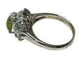PT900 Cats Eye And Diamond Ring 7.7G Size 12.5