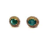 18KYG Emerald & Diamond Earring