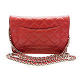 Chanel, Red Quilted Lambskin Leather Classic WOC