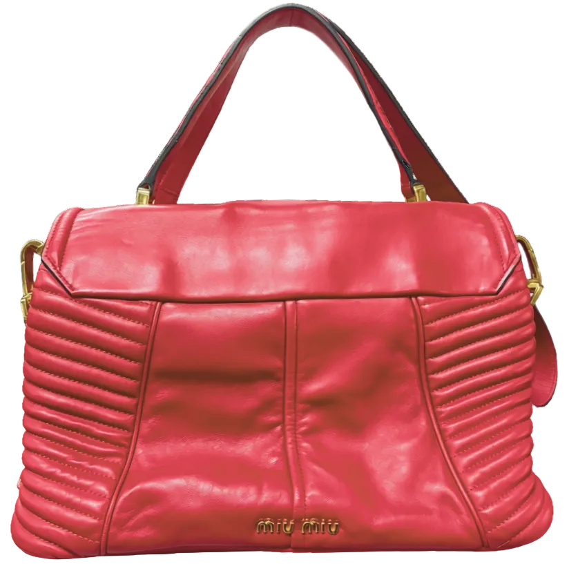 MIU MIU Quilted Nappa Leather Biker Tote