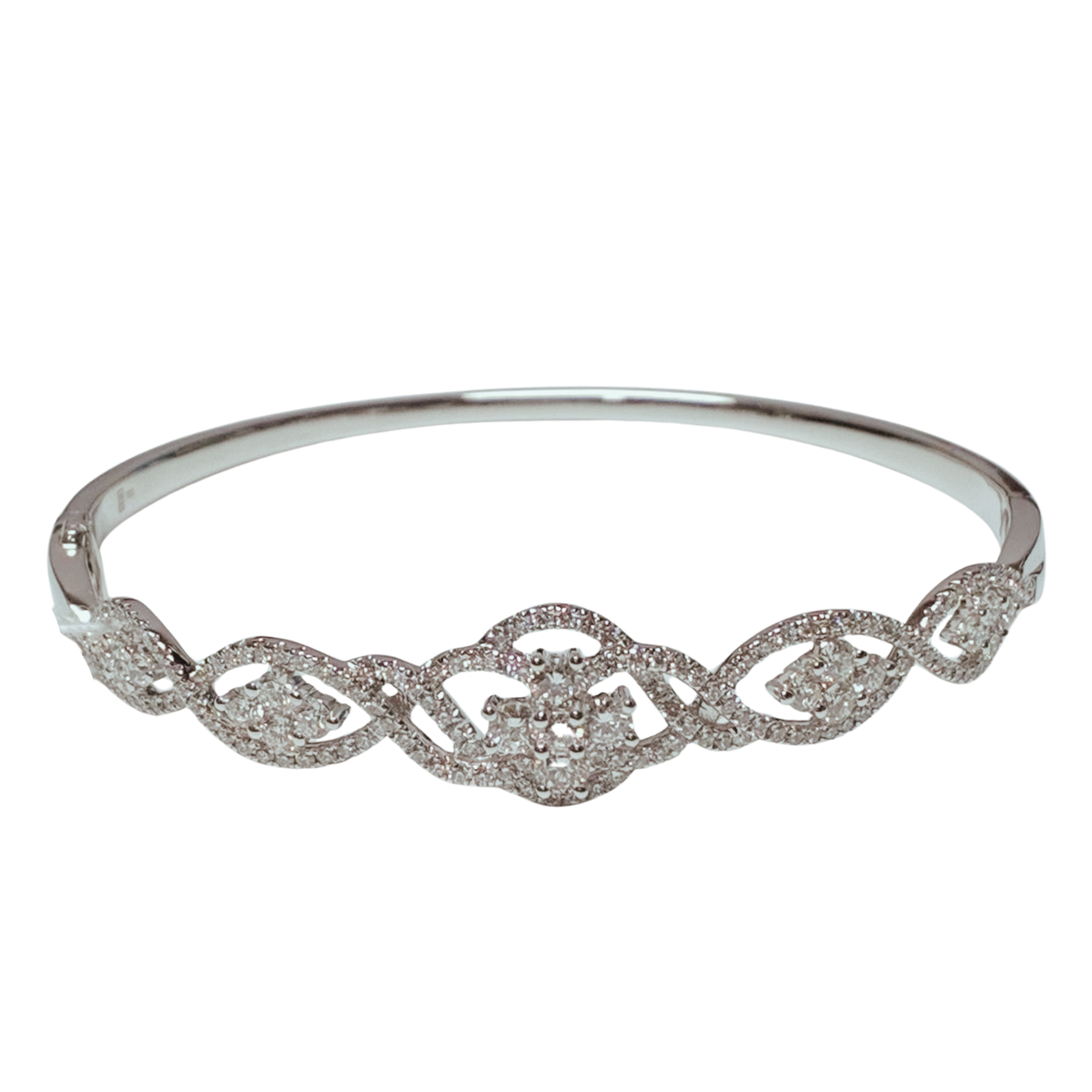 750WG Diamond Cluster Bangle 13GRAM Main image